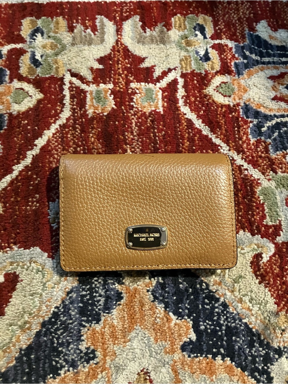 Michael Kors Pebbled Leather Wallet Carmel